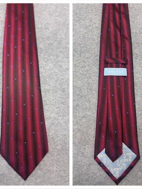 Vintage Men's Burgundy Dot Silk Tie